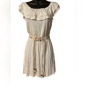 Imagine off white dress with macrame belt